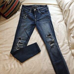 American Eagle Ripped Skinny Jeans Super Stretch